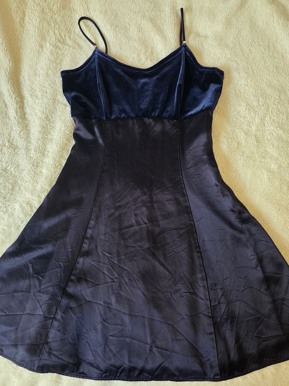 Jessica McClintock for Gunne Sax satin blue velvet Dress Junior's